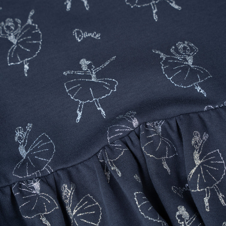 Poney Girls Dark Grey Midnight Ballerina Long Sleeve Dress