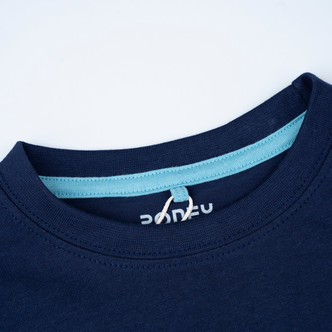 Poney Boys Navy Black Iris Poney Logo Tee