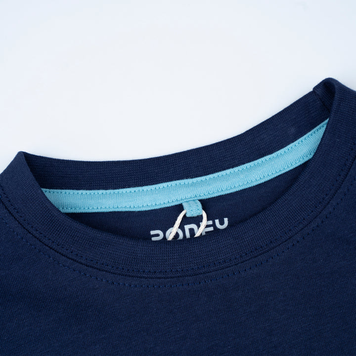 Poney Boys Navy Black Iris Poney Logo Tee