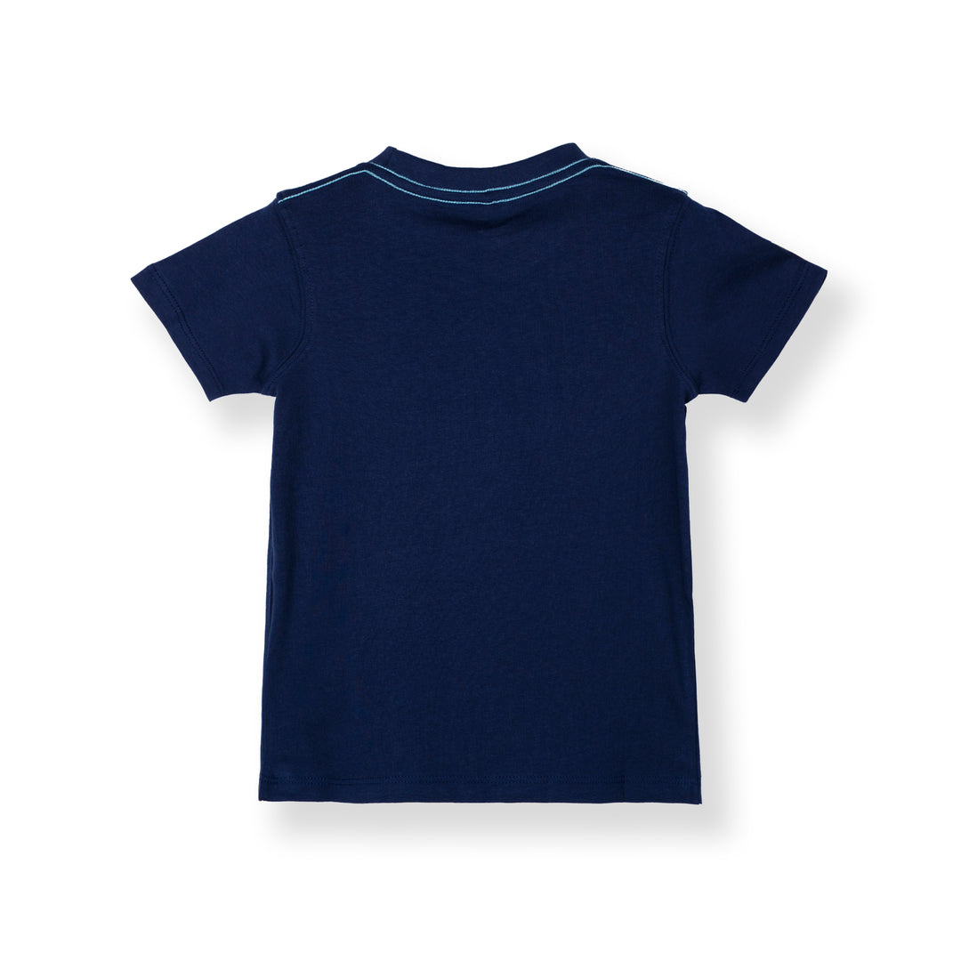 Poney Boys Navy Black Iris Poney Logo Tee