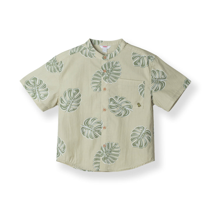 Monstera Leaf Loose Fit Short Sleeve Shirt