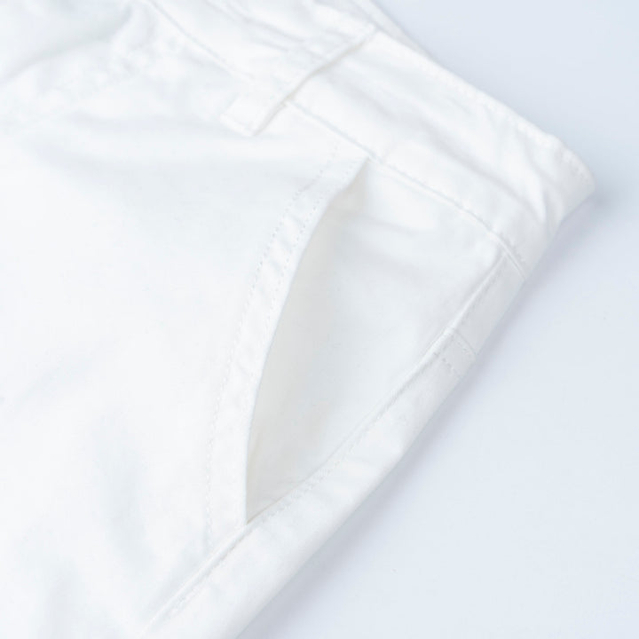 White Wide Leg Bermuda Shorts