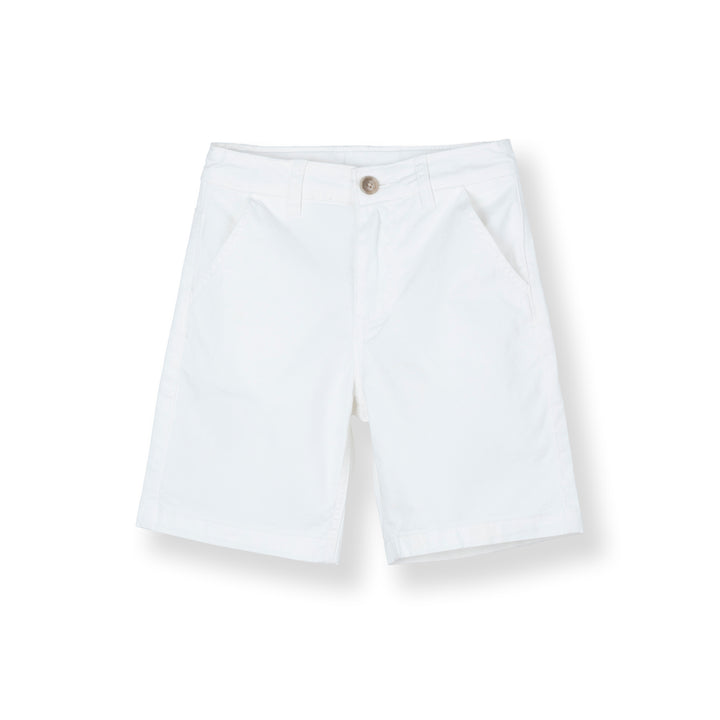 White Wide Leg Bermuda Shorts