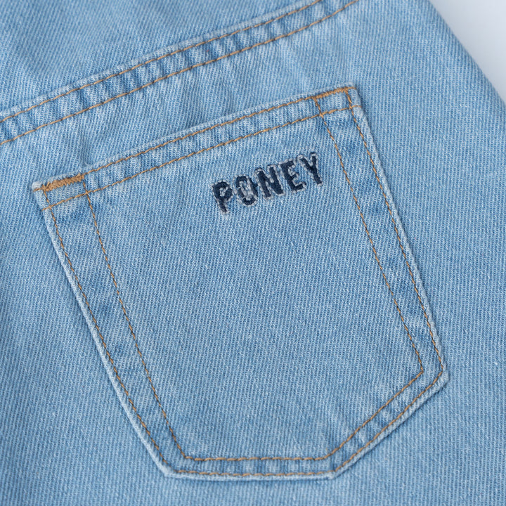 Denim Wide Leg Bermuda Shorts