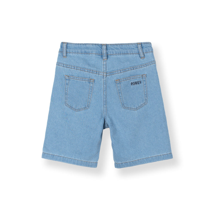 Denim Wide Leg Bermuda Shorts