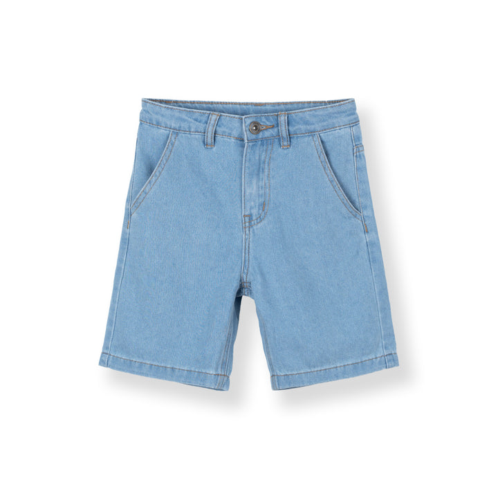 Denim Wide Leg Bermuda Shorts