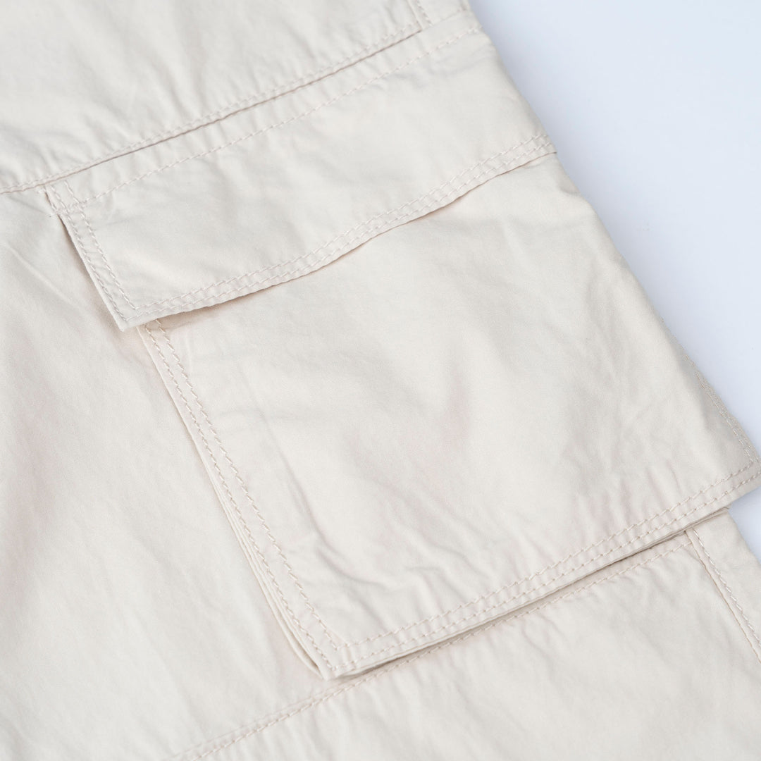 Light  Grey Loose Fit Cargo Long Pants
