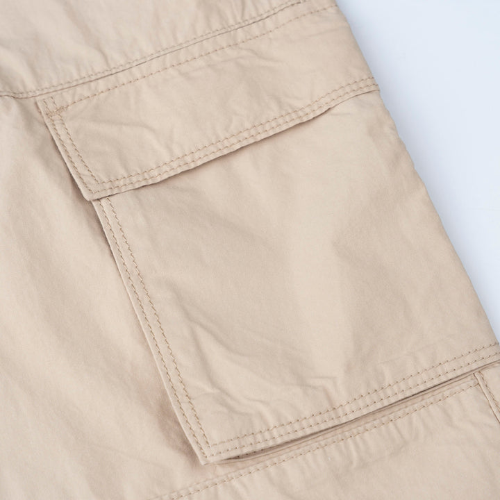 Khaki Loose Fit Cargo Long Pants
