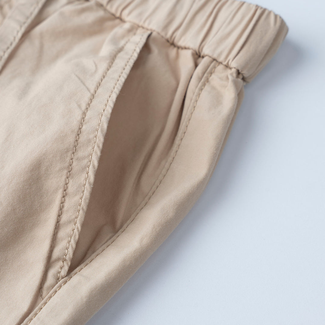 Khaki Loose Fit Cargo Long Pants