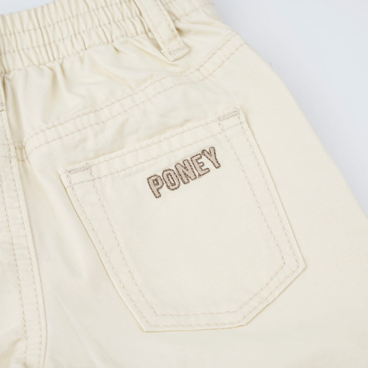 Poney Baby Boy Light Khaki Zip-Up Long Pants