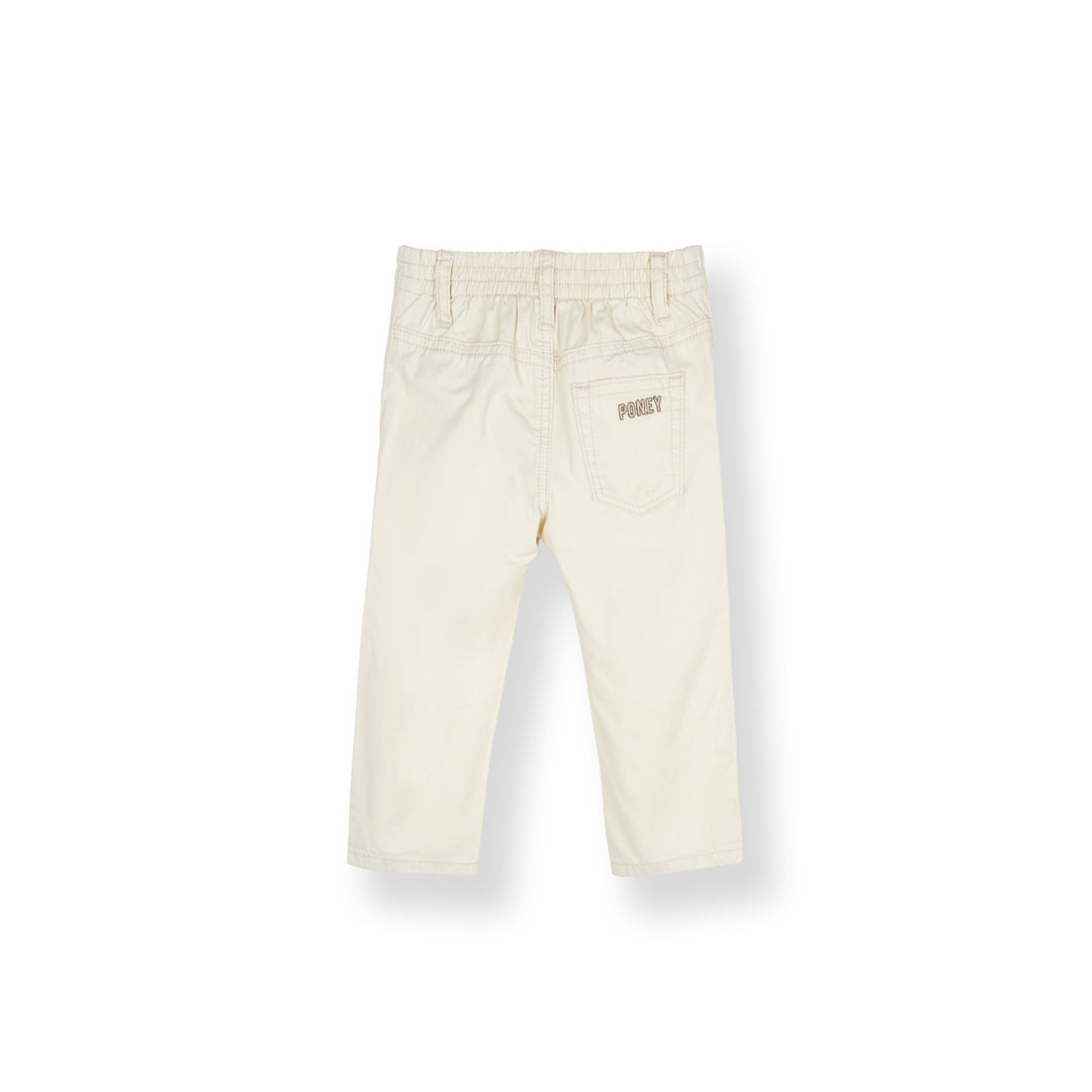 Poney Baby Boy Light Khaki Zip-Up Long Pants