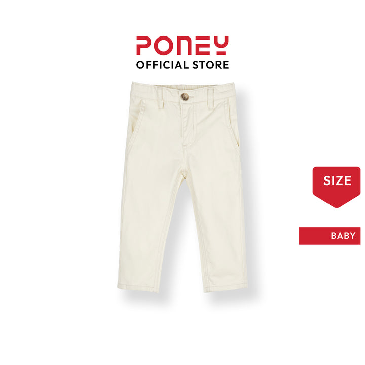 Poney Baby Boy Light Khaki Zip-Up Long Pants