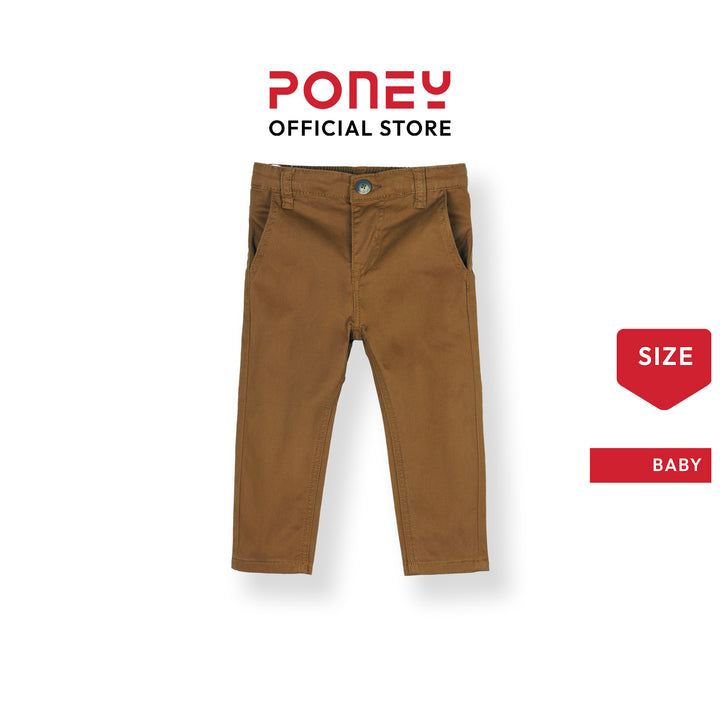 Poney Baby Boy Brown Zip-Up Long Pants