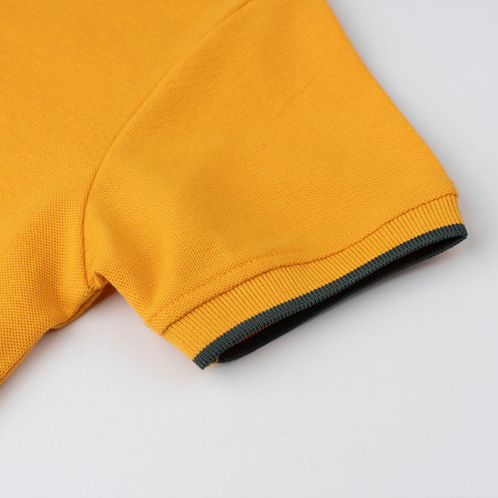 Boys Mustard Trail Henley Short Sleeve Polo
