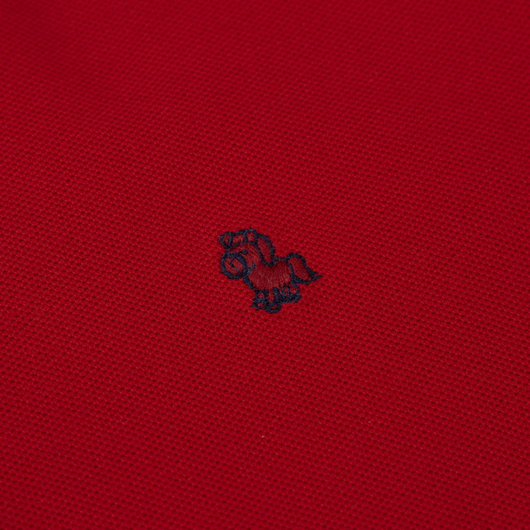 Red Pioneer Henley Short Sleeve Polo