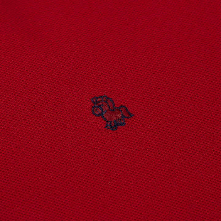 Red Pioneer Henley Short Sleeve Polo