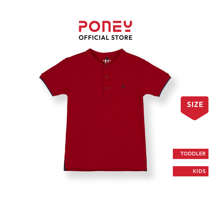 Red Pioneer Henley Short Sleeve Polo