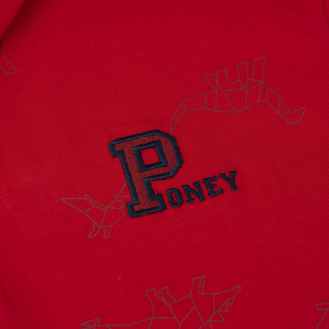 Dino Trek Red Short Sleeve Polo