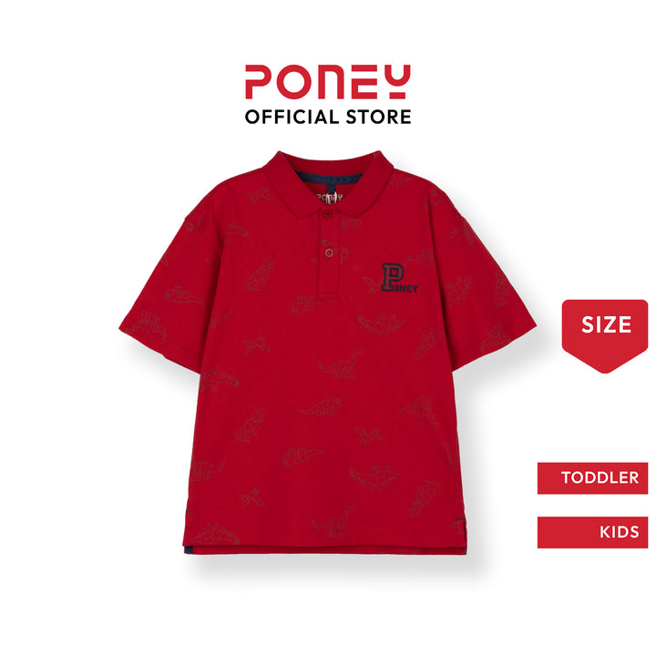 Dino Trek Red Short Sleeve Polo