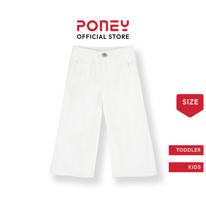 Poney Girl White Wide Leg Long Pants
