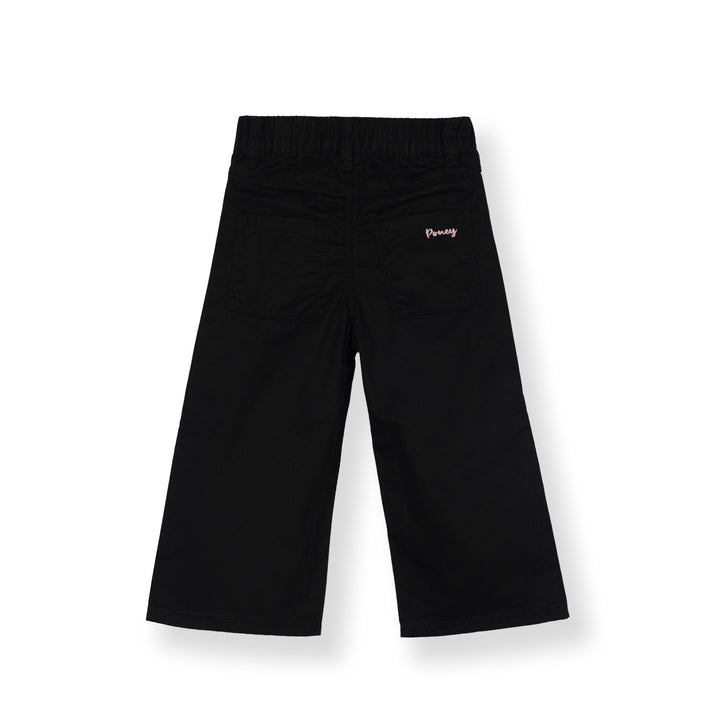 Poney Girl Black Wide Leg Long Pants