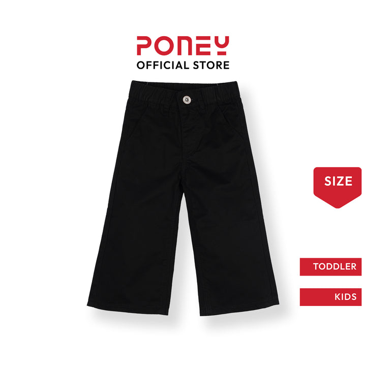 Poney Girl Black Wide Leg Long Pants