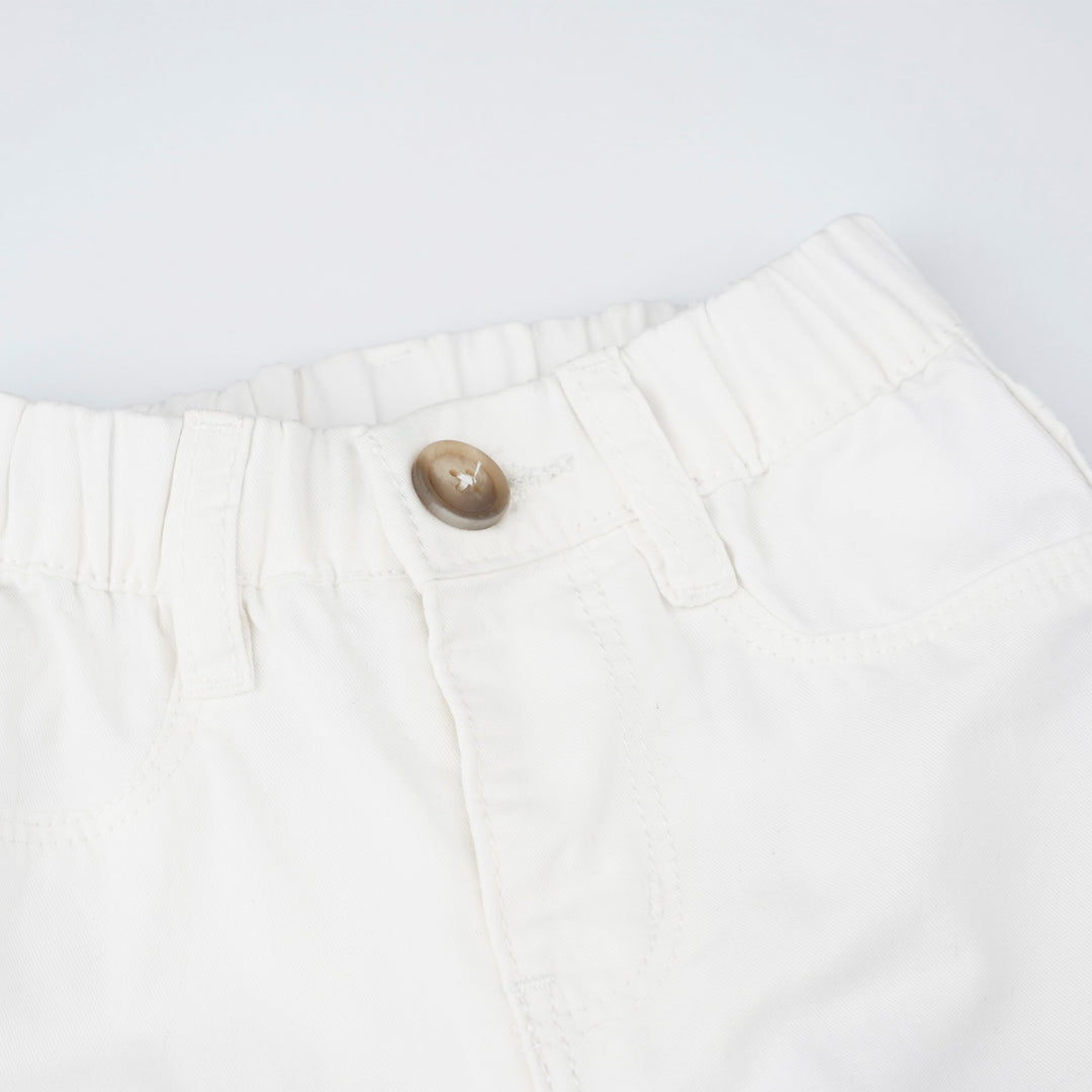 Poney White Zip-Up Long Pants