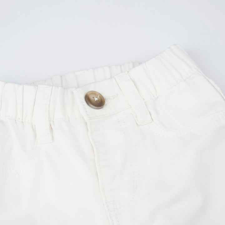 Poney White Zip-Up Long Pants