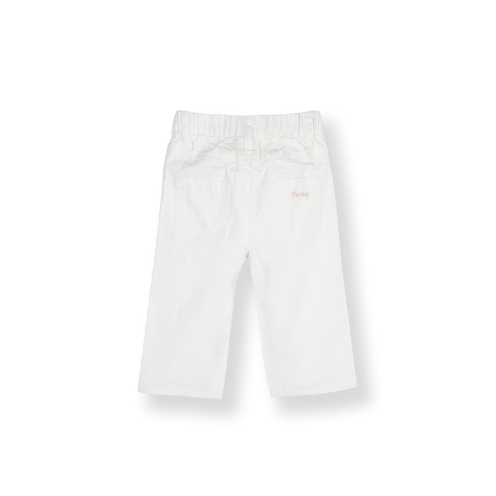 Poney White Zip-Up Long Pants