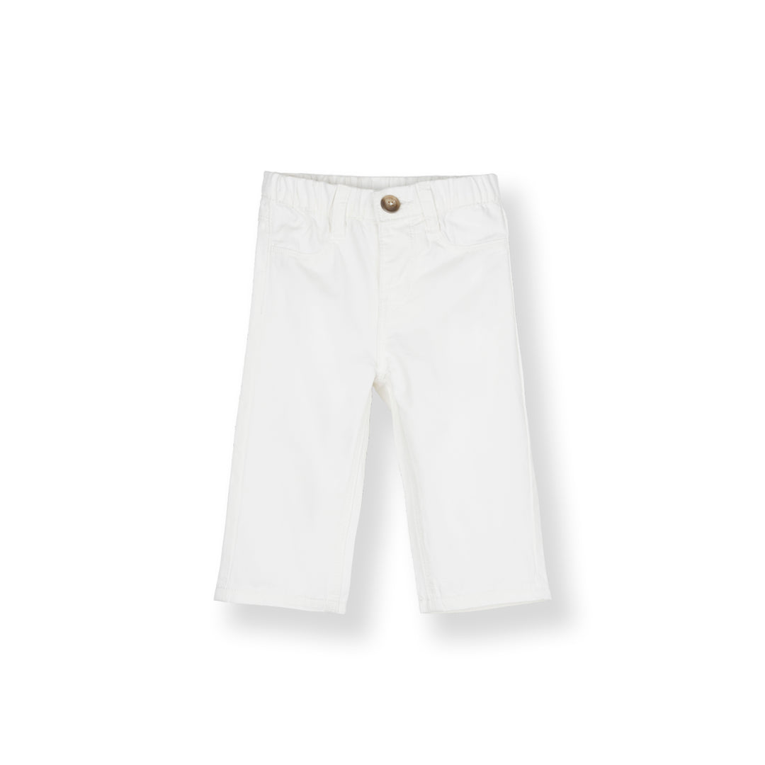 Poney White Zip-Up Long Pants