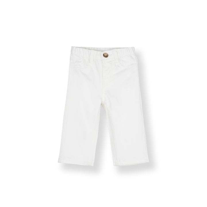 Poney White Zip-Up Long Pants