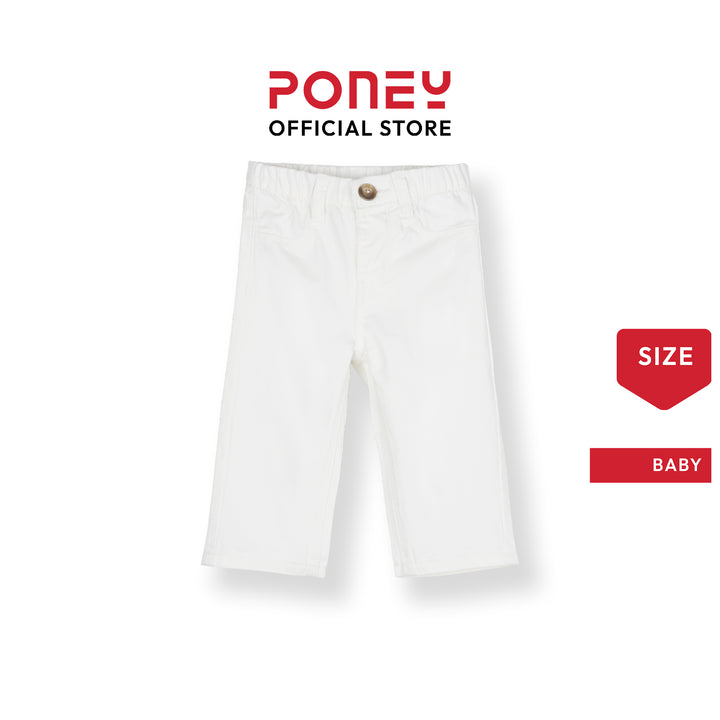Poney White Zip-Up Long Pants