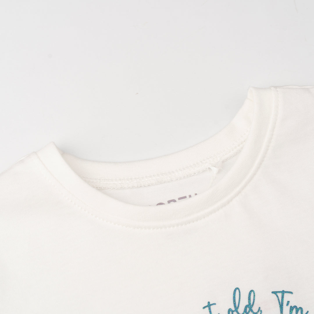 Poney Girls White Groovy Wheels Short Sleeve Tee