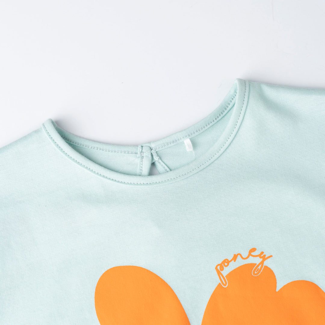 Poney Girls Turquoise Bold Bloom Short Sleeve Tee
