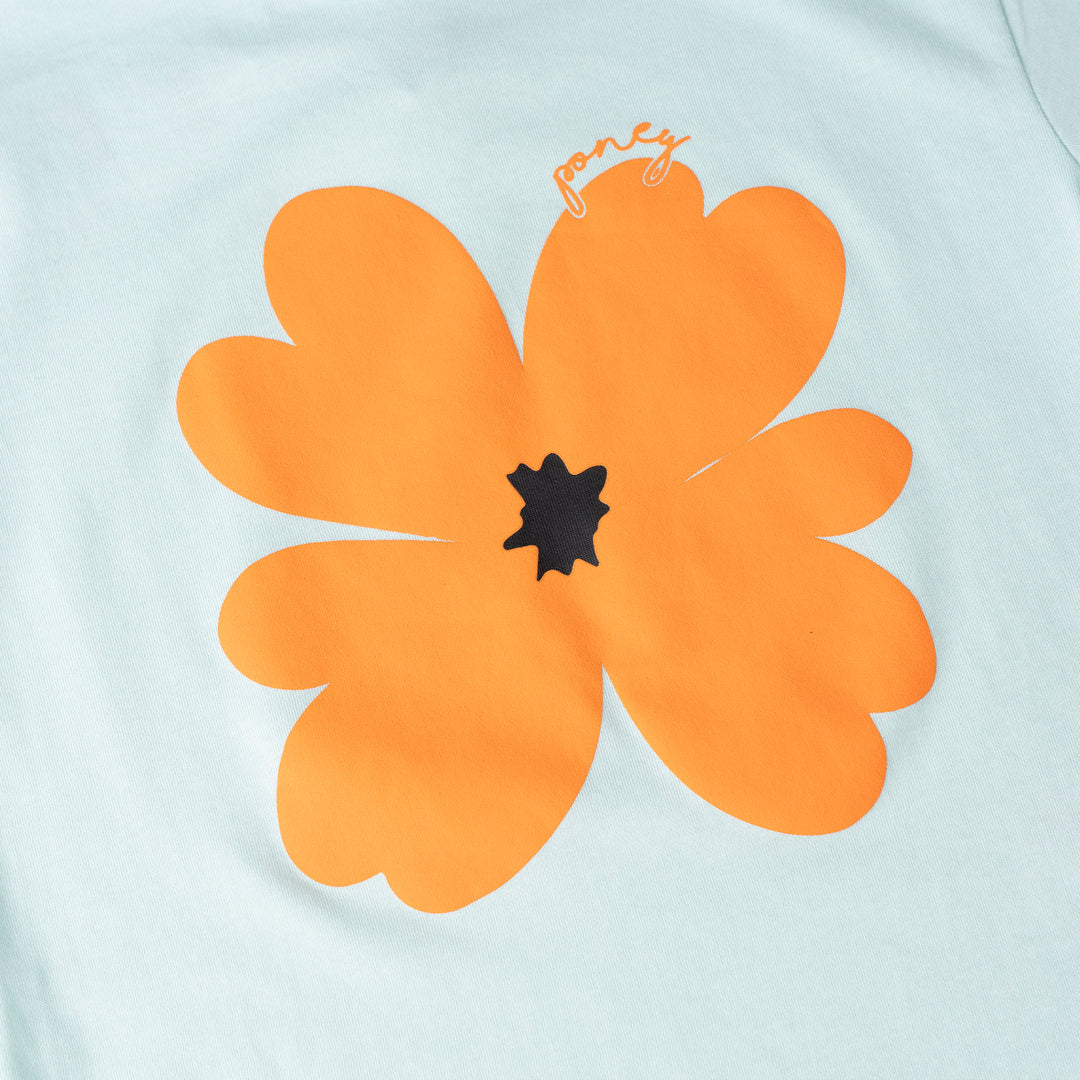 Poney Girls Turquoise Bold Bloom Short Sleeve Tee