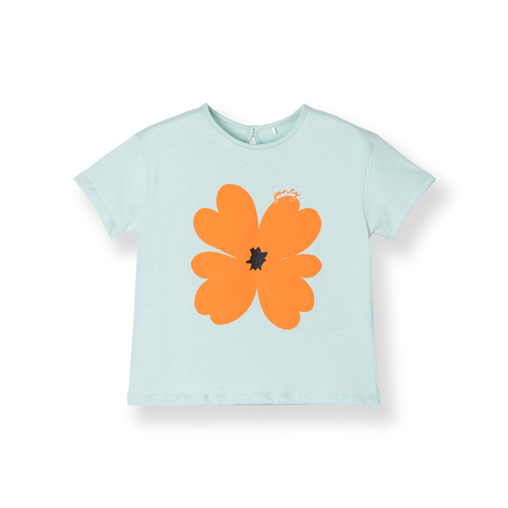 Poney Girls Turquoise Bold Bloom Short Sleeve Tee