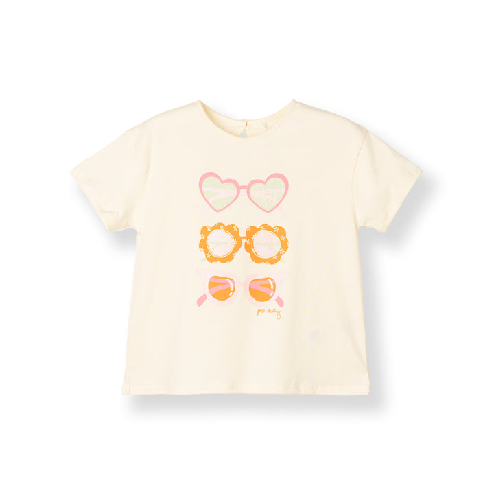 Poney Girls Beige Sunny Shades Short Sleeve Tee