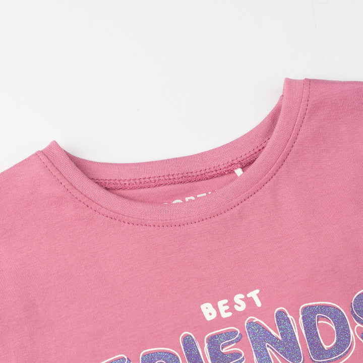 Poney Girls Purple Bestie Buddies Short Sleeve Tee