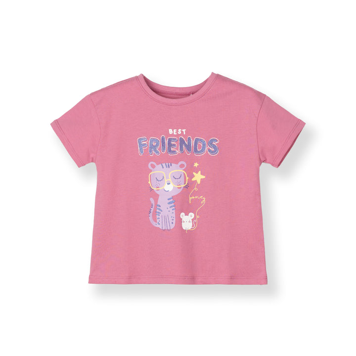 Poney Girls Purple Bestie Buddies Short Sleeve Tee