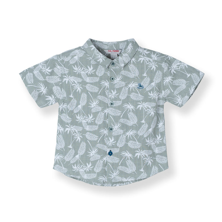 Tropical Leave Loose Fit Short Sleeve Shirt