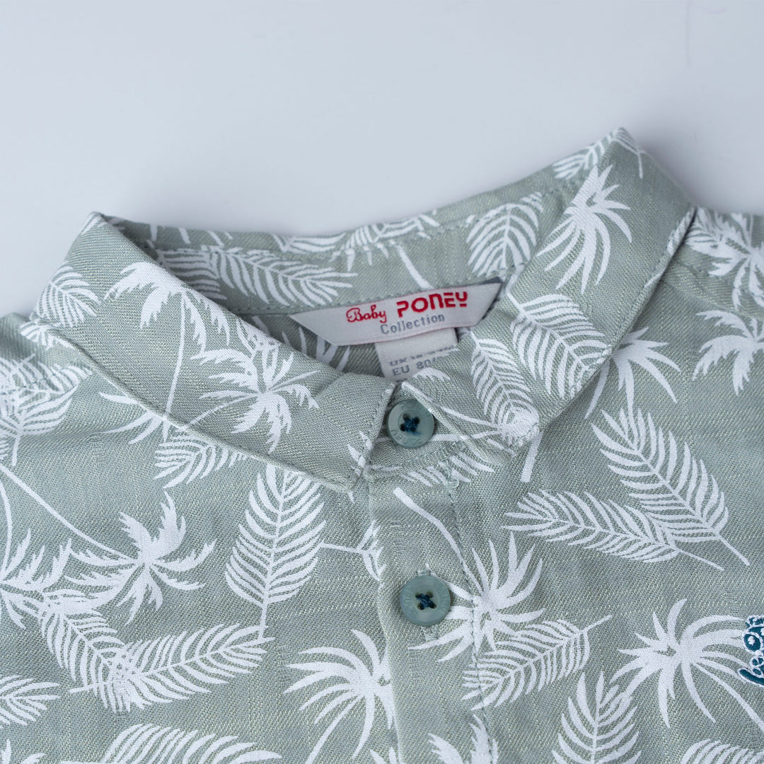 Tropical Leave Loose Fit Short Sleeve Shirt