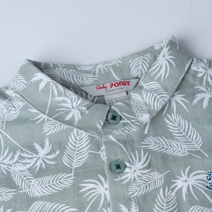 Tropical Leave Loose Fit Short Sleeve Shirt