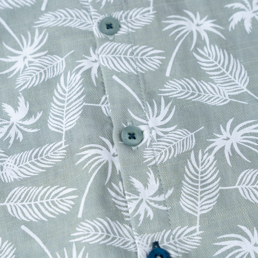 Tropical Leave Loose Fit Short Sleeve Shirt