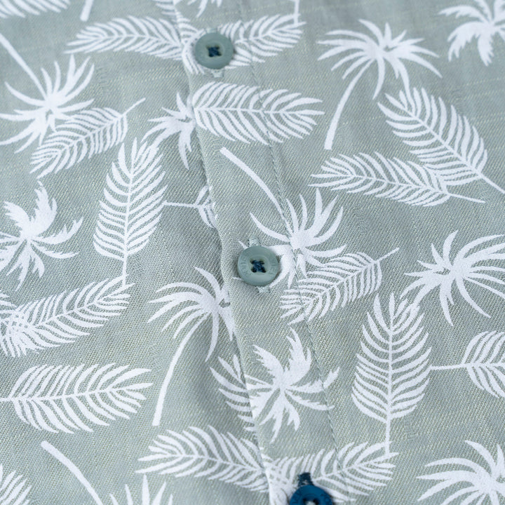 Tropical Leave Loose Fit Short Sleeve Shirt