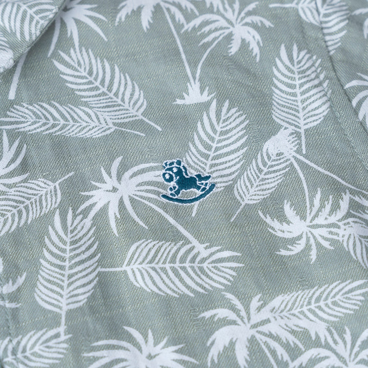 Tropical Leave Loose Fit Short Sleeve Shirt