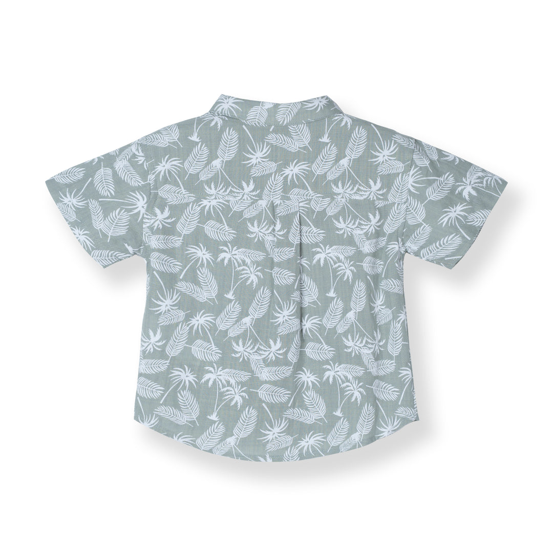 Tropical Leave Loose Fit Short Sleeve Shirt