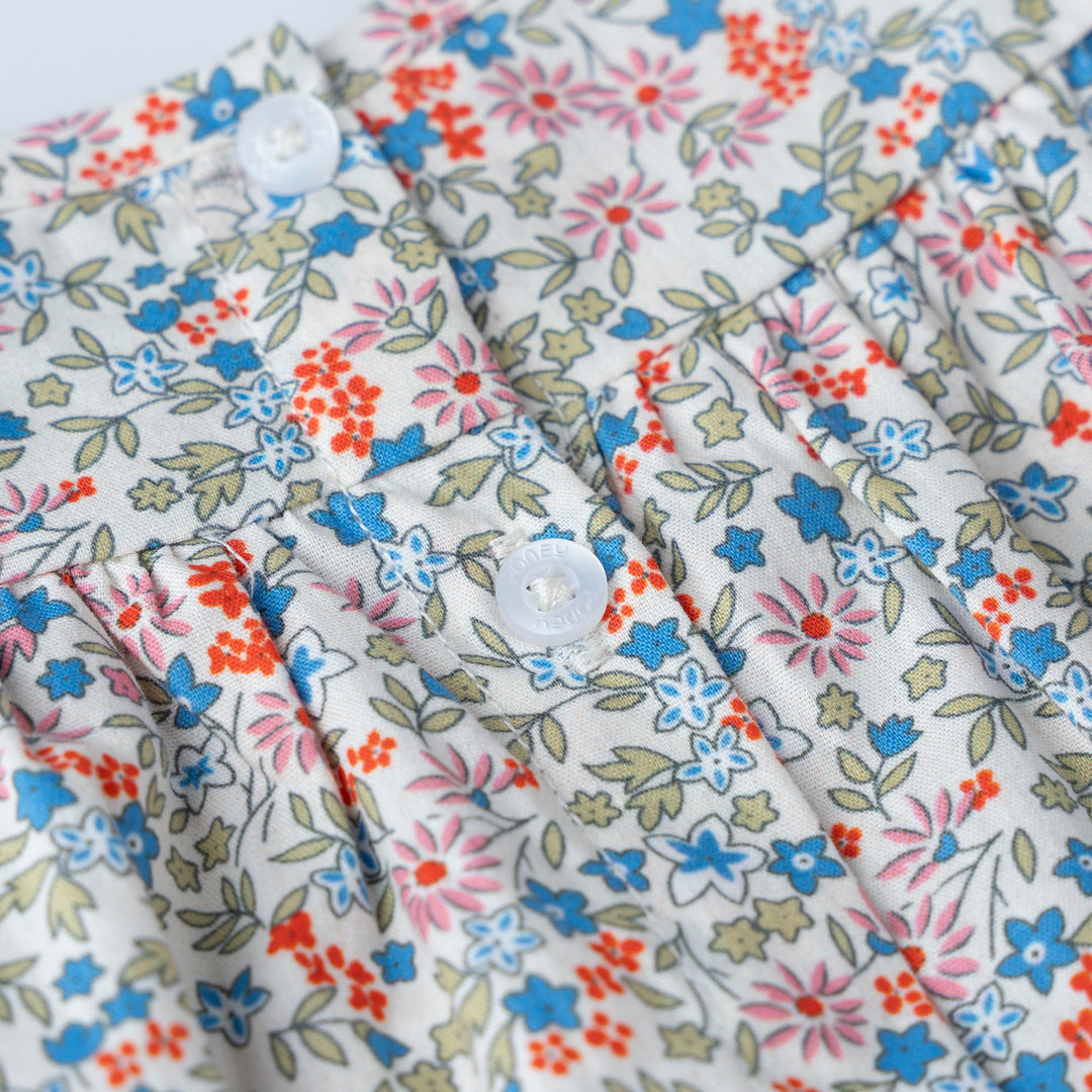 Smocked Floral Cotton Dress