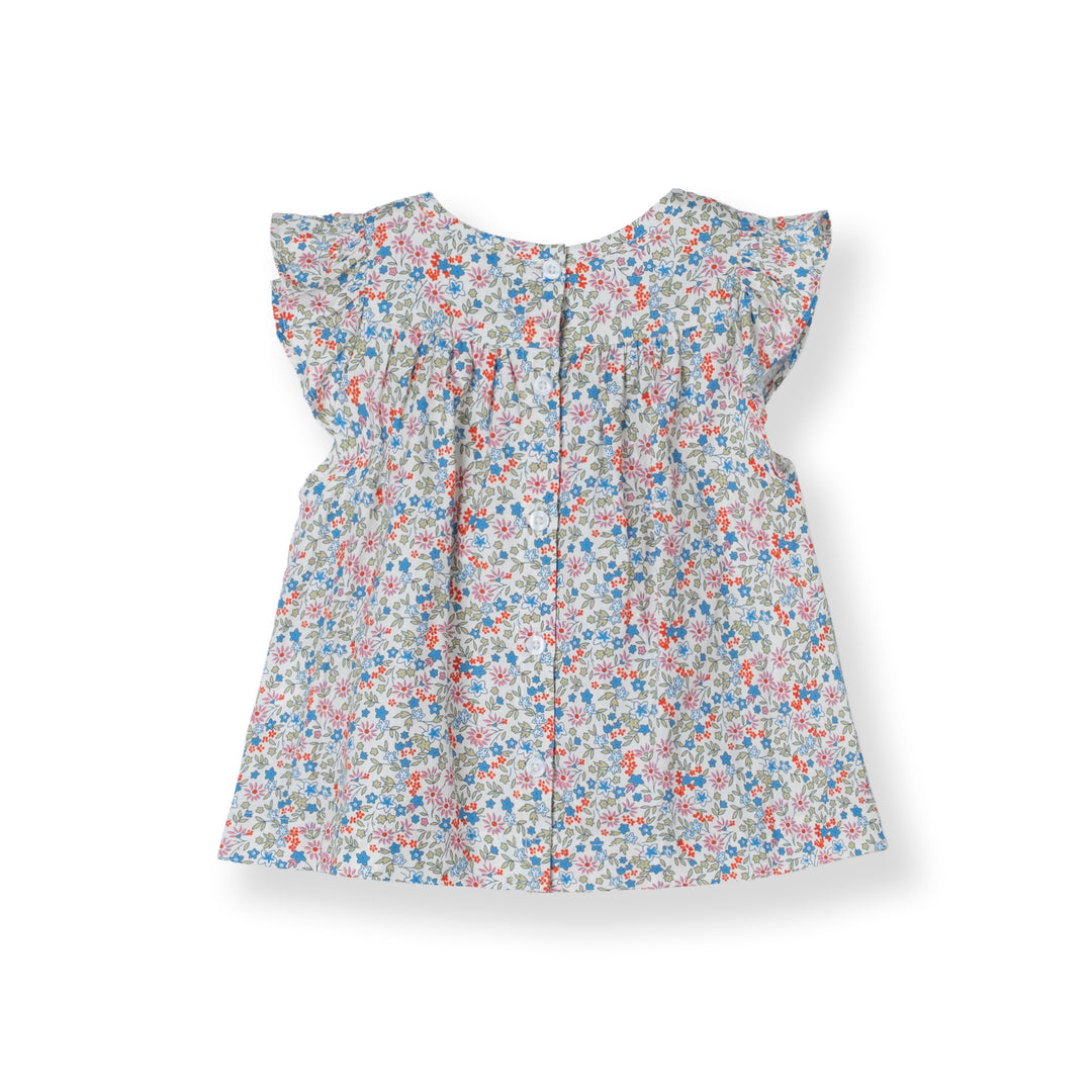 Smocked Floral Cotton Dress