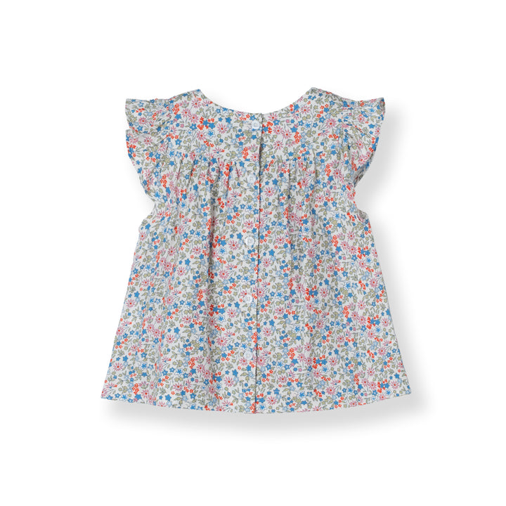 Smocked Floral Cotton Dress