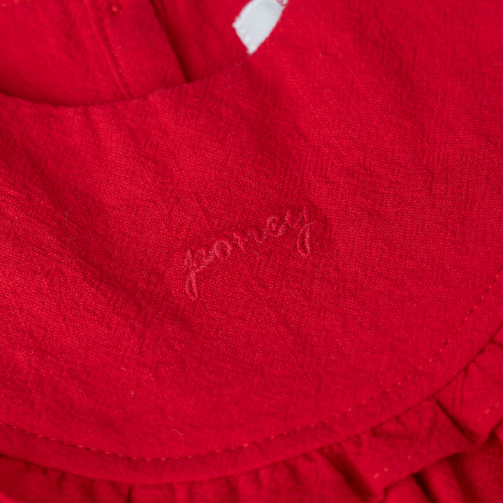 Ruffled Textured Cotton Blouse